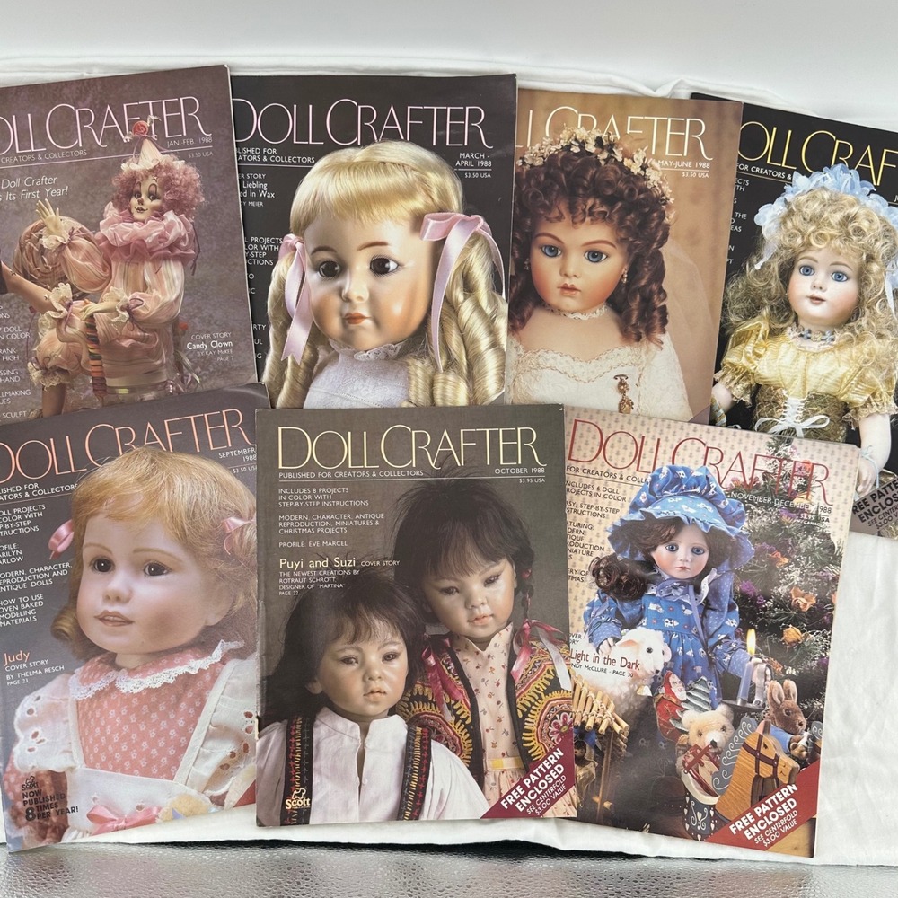 Doll Crafter Magazine Vintage 1988 Full Year 7 Issue Patterns Included Excellent